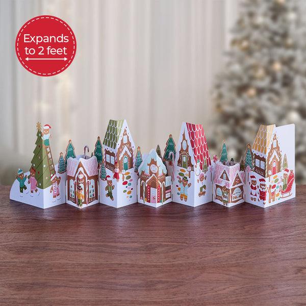 i love pop Holiday Gingerbread Village Loooooong Card™ (Expands to 2 feet)