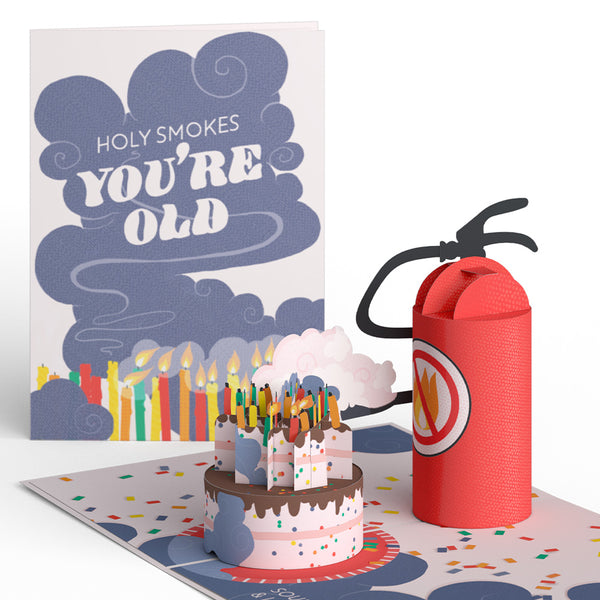 i love pop Holy Smokes You're Old Birthday Pop-Up Card