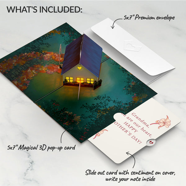 I Love Pop Home Is Where Mom Is Mother's Day Light-Up Pop-Up Card And Sentiment Set For Grandma