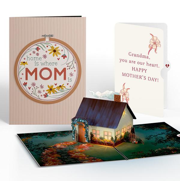 i love pop Home Is Where Mom Is Mother's Day Light-Up Pop-Up Card and Sentiment Set for Grandma