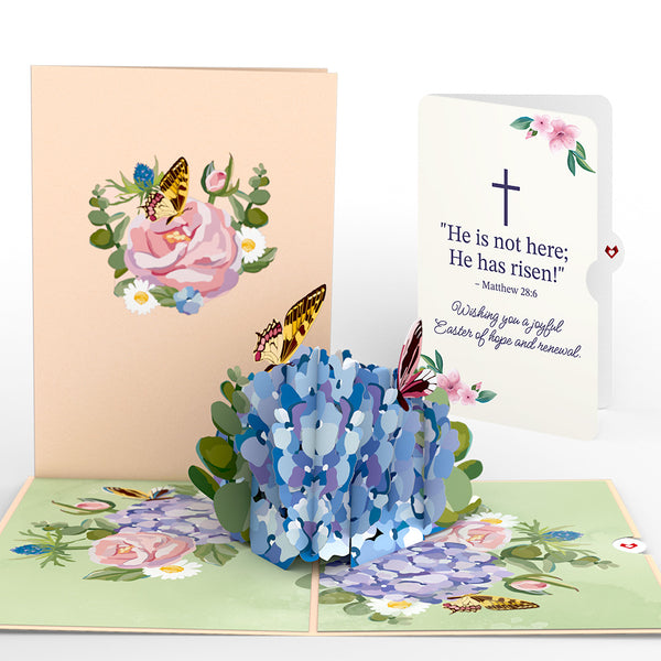 i love pop Hydrangea Butterflies Easter Pop-Up Card and Sentiment Set