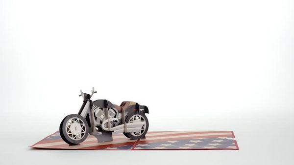 I Love Pop American Motorcycle Pop-Up Card