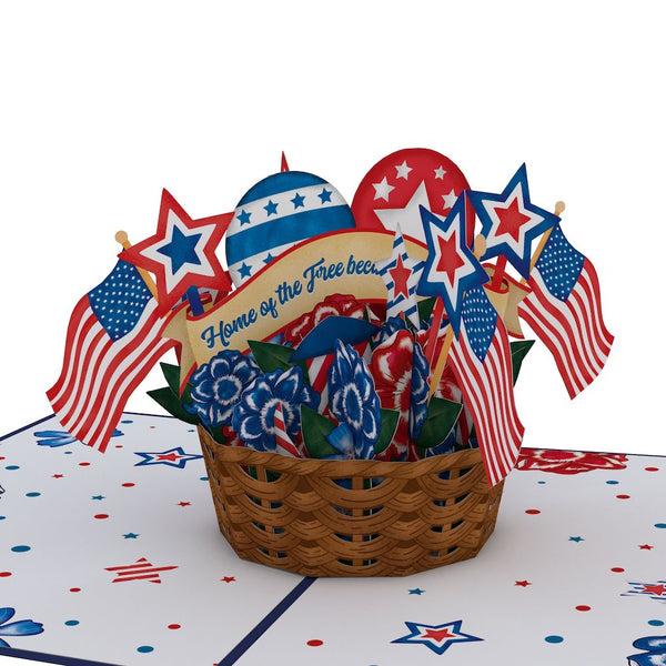 I Love Pop Americana Basket Pop-Up Card