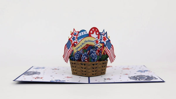 I Love Pop Americana Basket Pop-Up Card