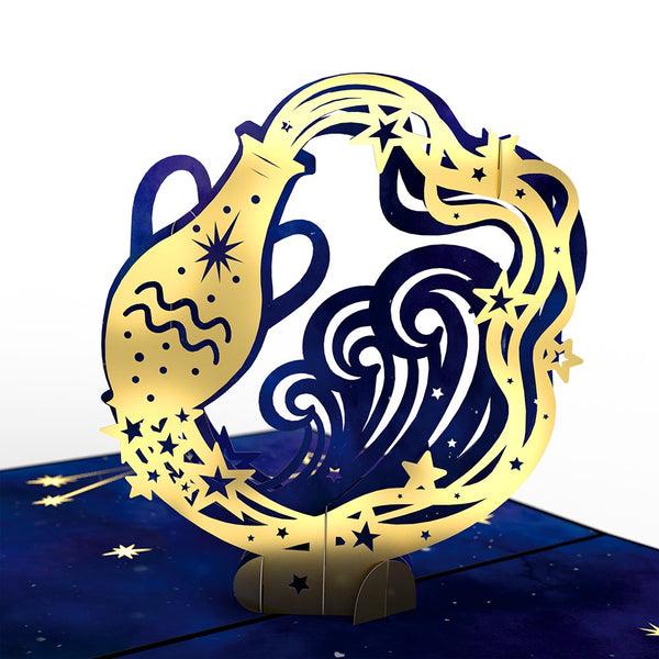 I Love Pop Aquarius Zodiac Birthday Pop-Up Card