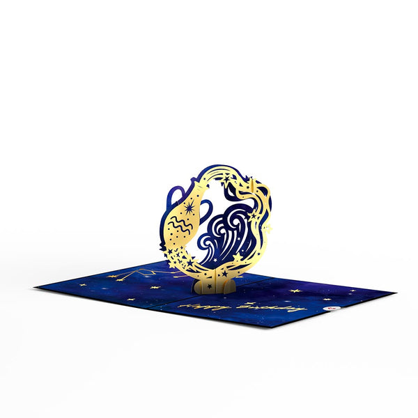 I Love Pop Aquarius Zodiac Birthday Pop-Up Card