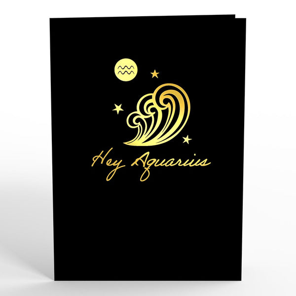 I Love Pop Aquarius Zodiac Birthday Pop-Up Card