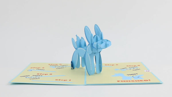 I Love Pop Birthday Balloon Animal Pop-Up Card