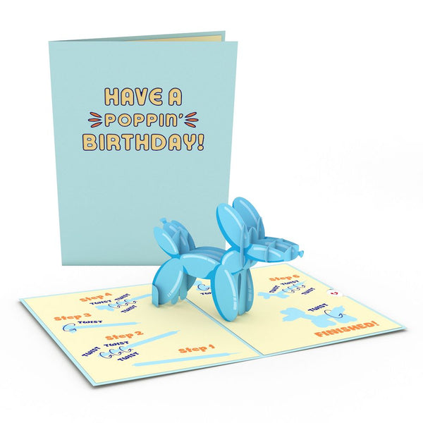 i love pop Birthday Balloon Animal Pop-Up Card
