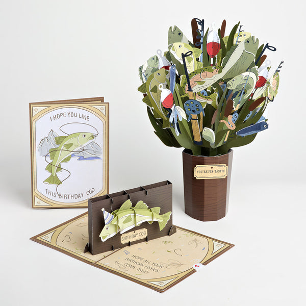 i love pop Birthday Cod Pop-Up Card & Bouquet Bundle