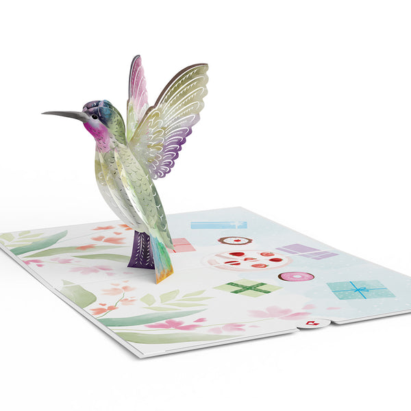 I Love Pop Birthday Hummingbird Pop-Up Card