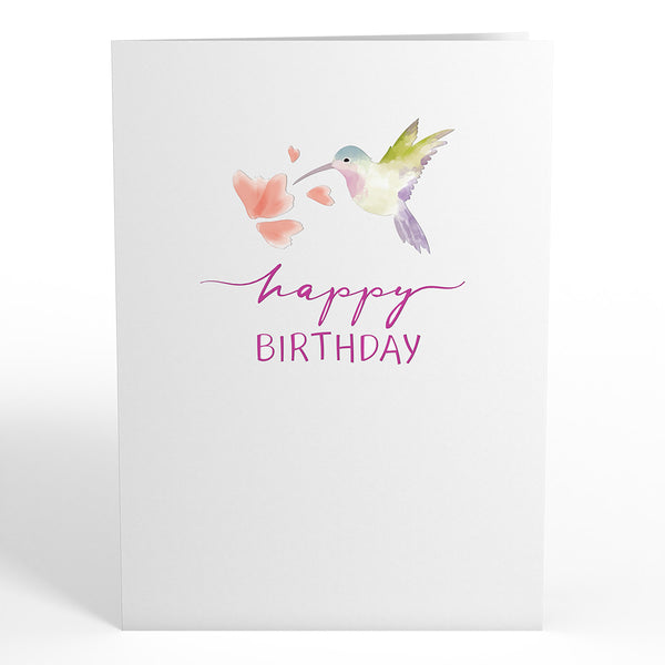 I Love Pop Birthday Hummingbird Pop-Up Card