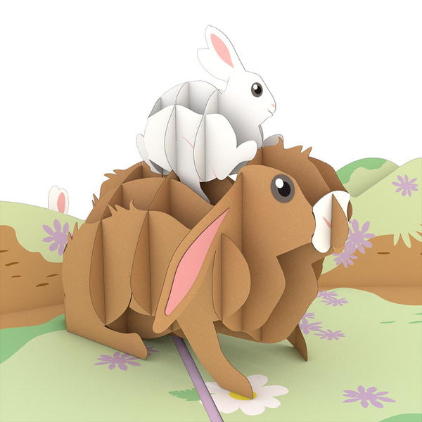 I Love Pop Bunny Family Pop-Up Card