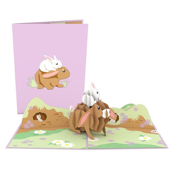 i love pop Bunny Family Pop-Up Card