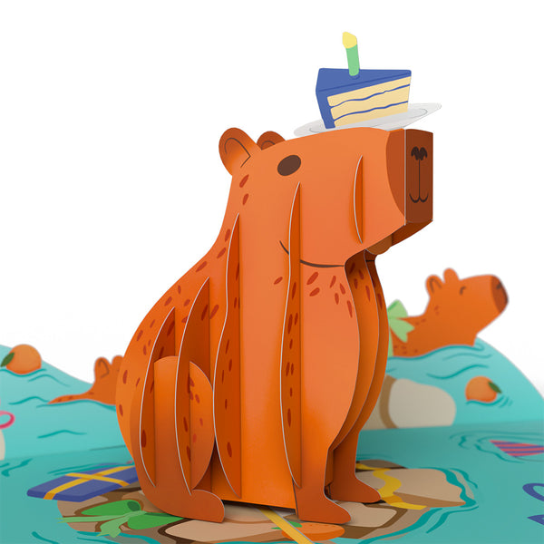 I Love Pop Capybara Birthday Pop-Up Card