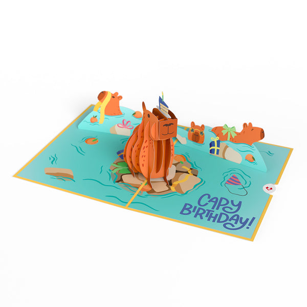 I Love Pop Capybara Birthday Pop-Up Card