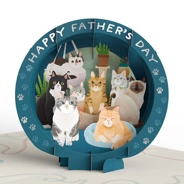 I Love Pop Cat Dad Father's Day Pop-Up Card