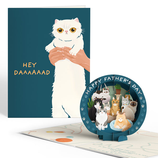 i love pop Cat Dad Father's Day Pop-Up Card