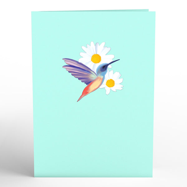 I Love Pop Daisy Patch Hummingbirds Pop-Up Card