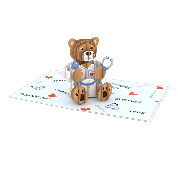 I Love Pop Doctor Bear Pop-Up Card