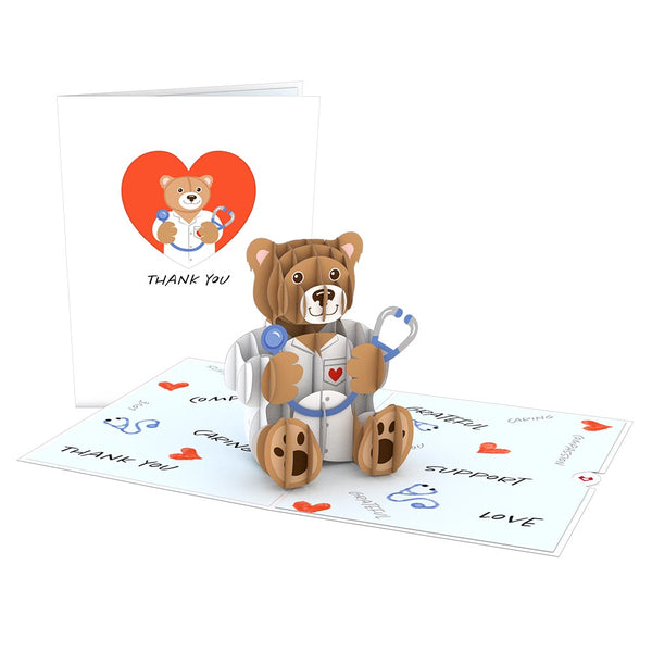 i love pop Doctor Bear Pop-Up Card