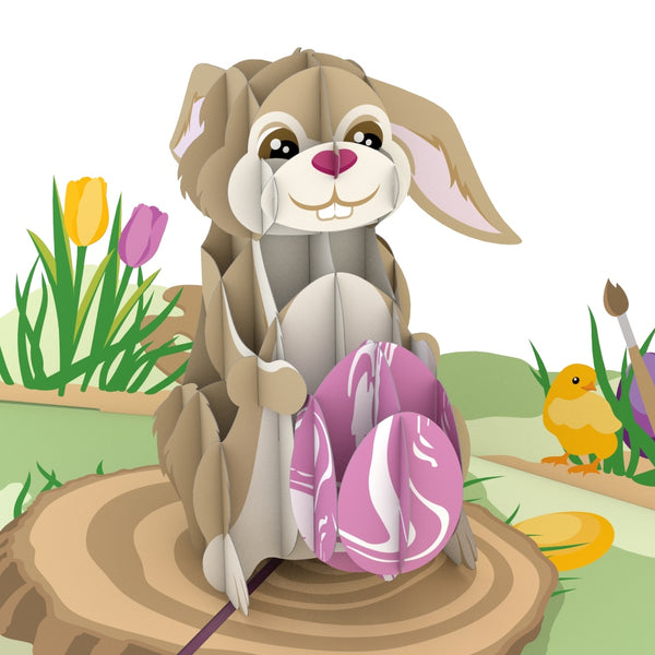 I Love Pop Easter Bunny With Egg Pop-Up Card