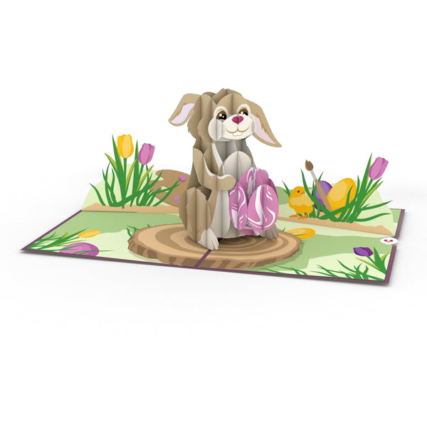 I Love Pop Easter Bunny With Egg Pop-Up Card