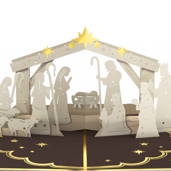 I Love Pop Elegant Nativity Pop-Up Card