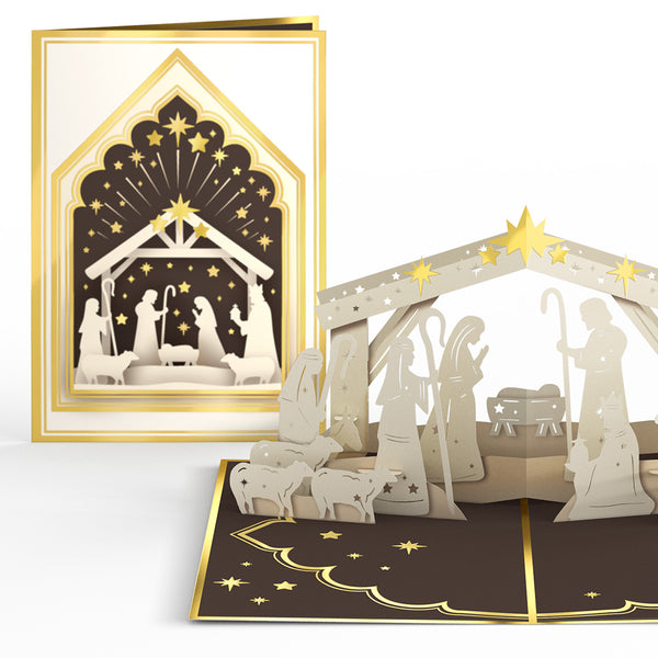 i love pop Elegant Nativity Pop-Up Card