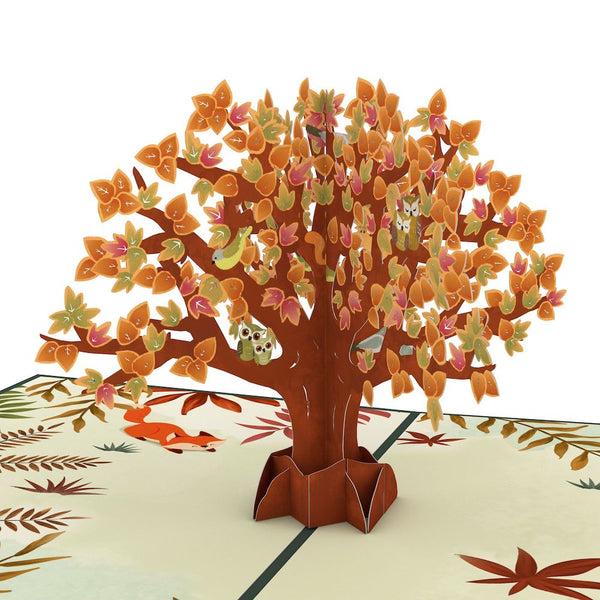 I Love Pop Fall Woodland Animal Tree Pop-Up Card