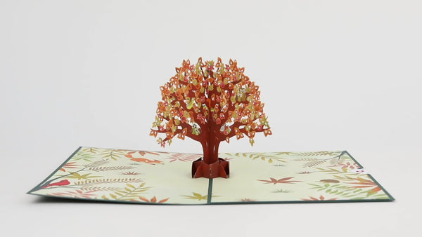 I Love Pop Fall Woodland Animal Tree Pop-Up Card