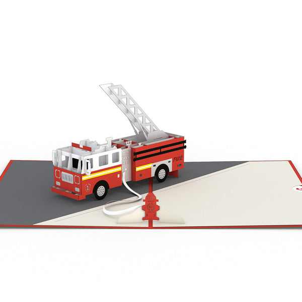 I Love Pop Fire Truck Pop-Up Card