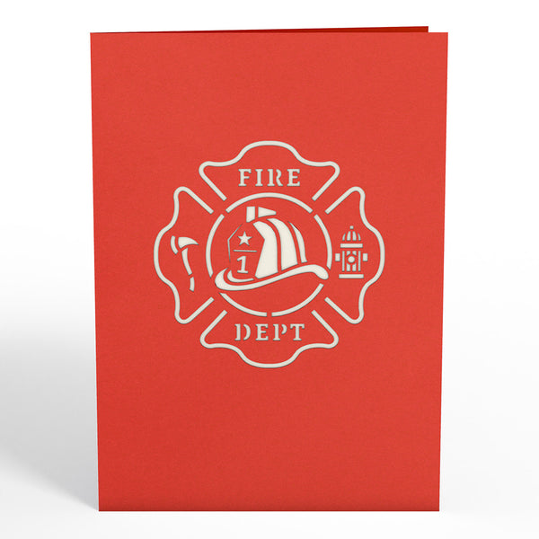I Love Pop Fire Truck Pop-Up Card