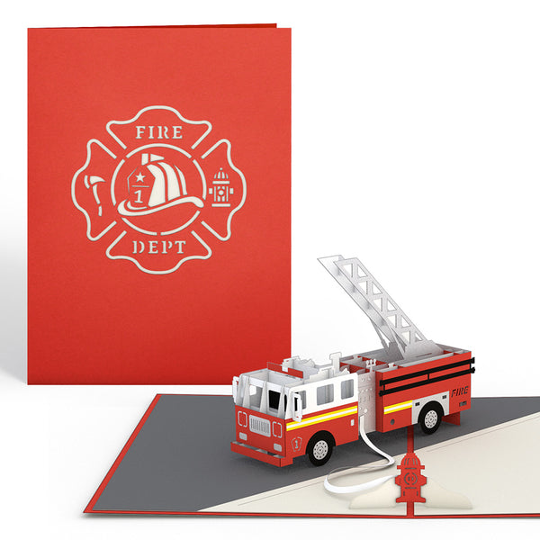 i love pop Fire Truck Pop-Up Card