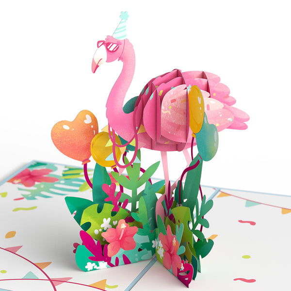 I Love Pop Flamazing Birthday Flamingo Pop-Up Card