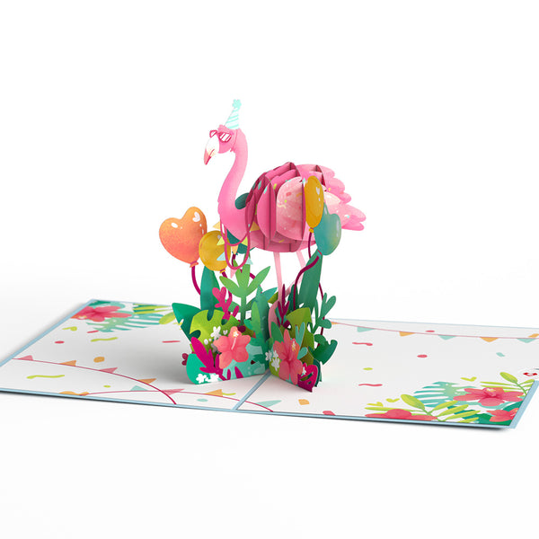 I Love Pop Flamazing Birthday Flamingo Pop-Up Card