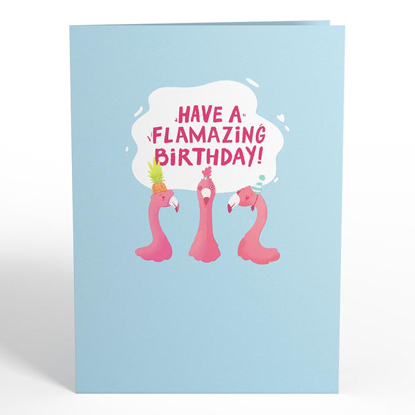 I Love Pop Flamazing Birthday Flamingo Pop-Up Card