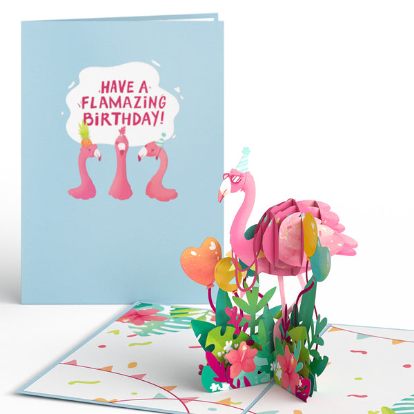 i love pop Flamazing Birthday Flamingo Pop-Up Card