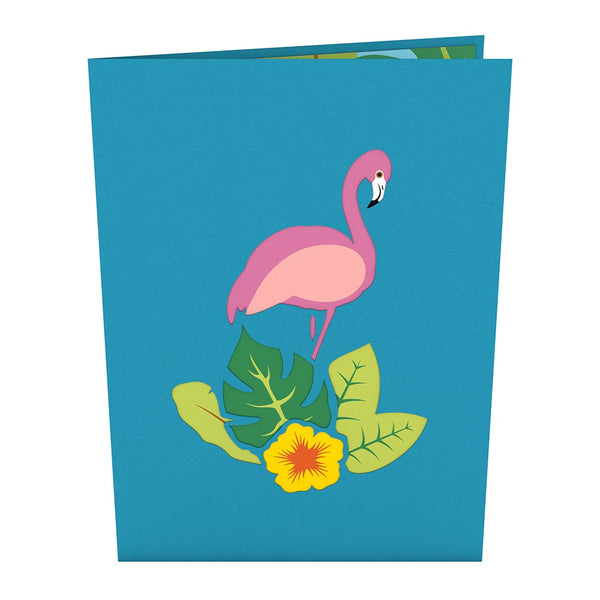 I Love Pop Flamingo Pop-Up Card