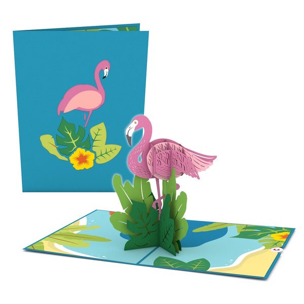 i love pop Flamingo Pop-Up Card