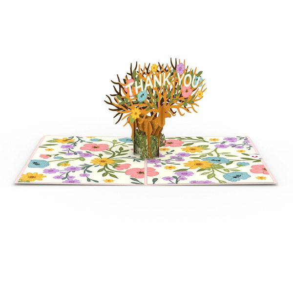 I Love Pop Floral Deer Thank You Pop-Up Card