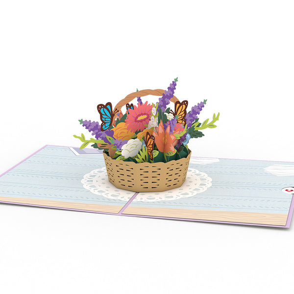 I Love Pop Flower Basket Pop-Up Card
