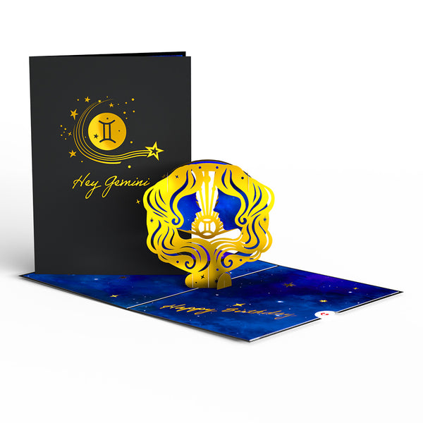 i love pop Gemini Zodiac Birthday Pop-Up Card