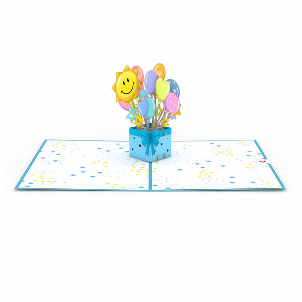 I Love Pop Get Well Soon Balloons Pop-Up Card