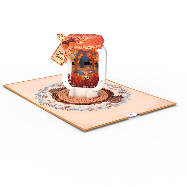 I Love Pop Give Thanks Fall Jar Pop-Up Card