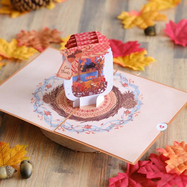 I Love Pop Give Thanks Fall Jar Pop-Up Card