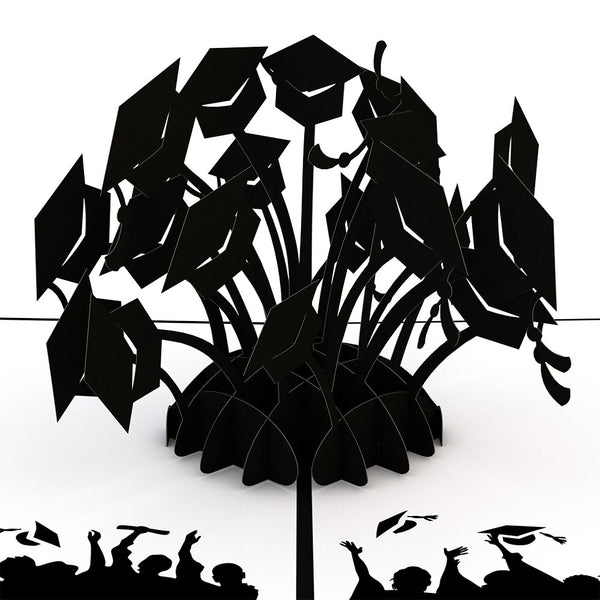 I Love Pop Graduation Hats Black Pop-Up Card