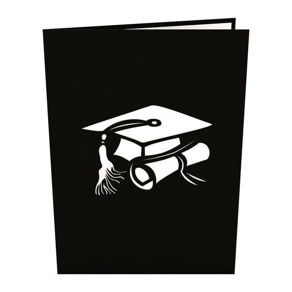 I Love Pop Graduation Hats Black Pop-Up Card