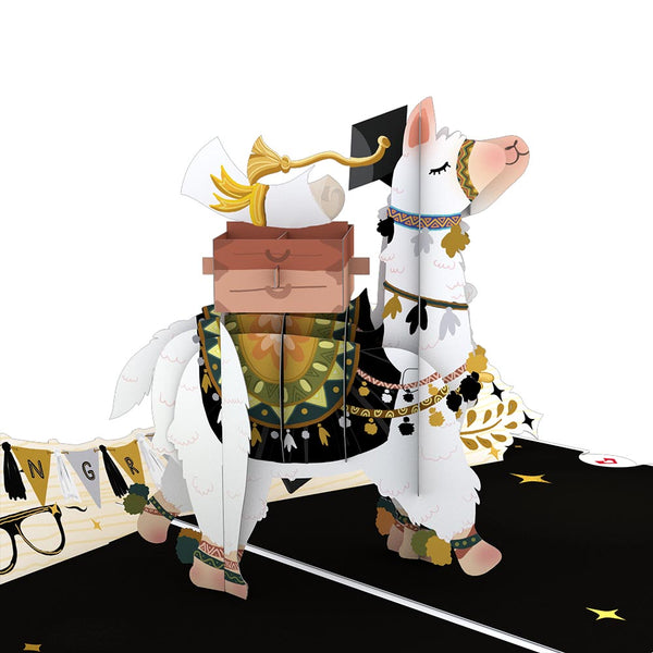 I Love Pop Graduation Llama Pop-Up Card
