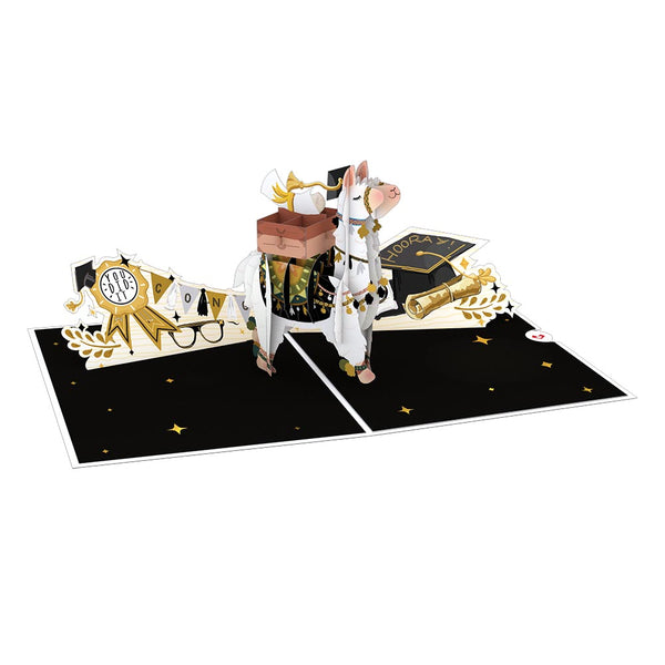 I Love Pop Graduation Llama Pop-Up Card